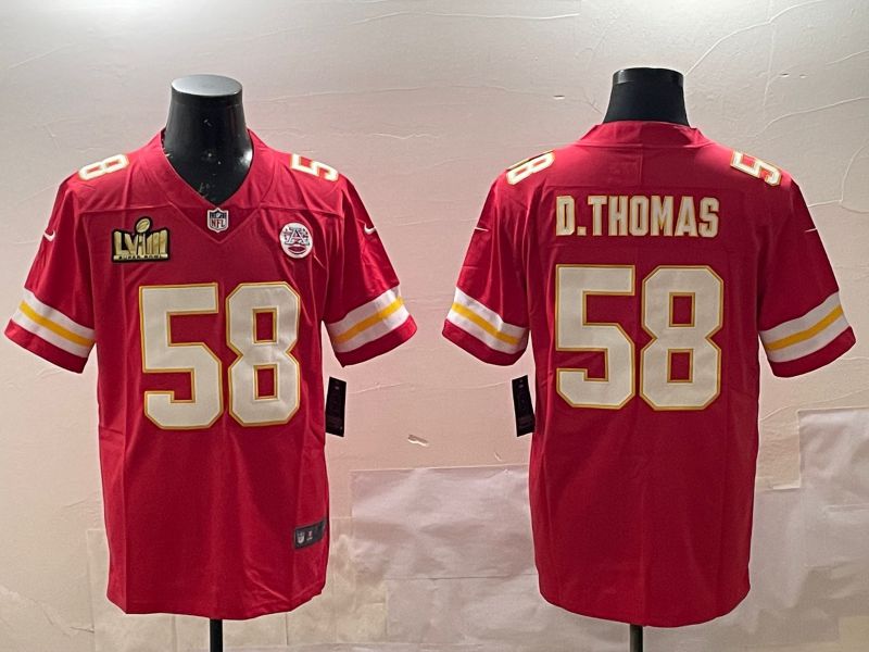 Men Kansas City Chiefs 58 D.Thomas Red Second generations 2025 Nike Limited NFL Jersey style 3